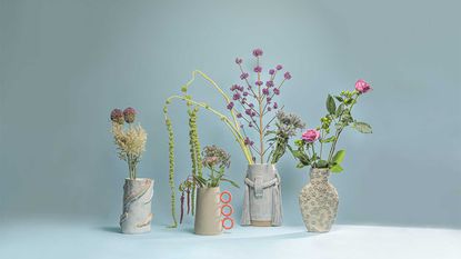 Afternoon light online shop selection, featuring vases with flowers