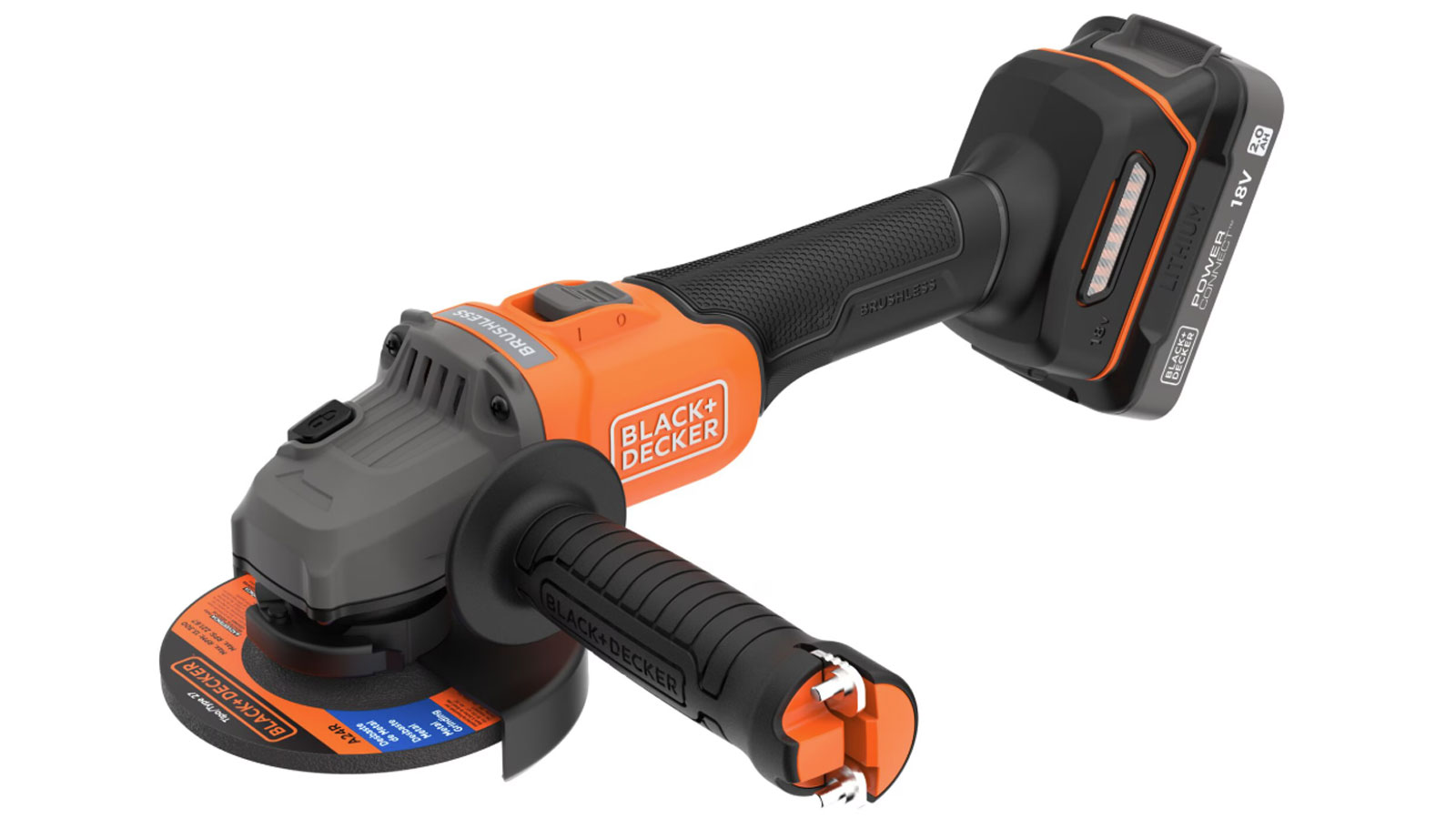 Black + Decker 18V POWERCONNECT Cordless Brushless Angle Grinder
