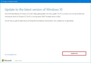Windows 10 Update Assistant for version 20H2