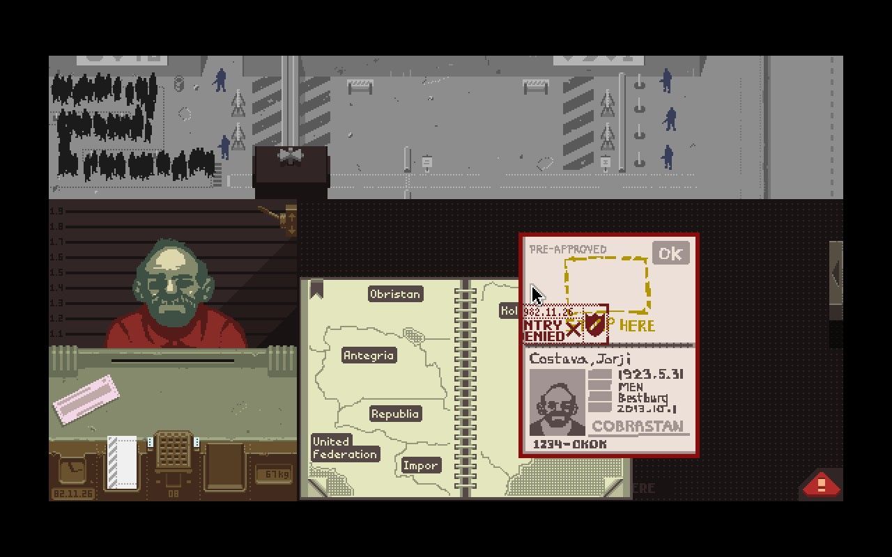 Papers, Please (2013): Stamping papers on the border of an oppressive state might not sound much fun, but it&rsquo;s the kind of experience that&rsquo;s both worth trying, and that you won&rsquo;t find outside the indie world.
