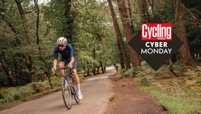 Image shows a rider and Cyber Monday deals