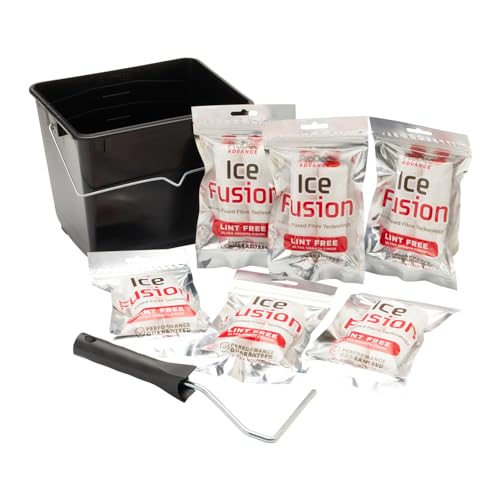 Prodec Advance 15 Pc Ice Fusion Mini Paint Roller Set, 12x Rollers, Frame & 5 Ltr Scuttle - Ultra-Smooth Finish With Emulsion & Satin Paints on Interior Walls,ceilings,wood,metal, 4" Paint Roller Set