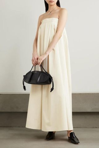 Rohe Strapless pleated cotton-poplin maxi dress