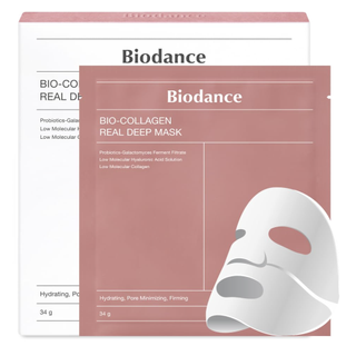 Biodance Bio-Collagen Real Deep Mask, feuchtigkeitsspendende Hydrogel-Maske über Nacht, minimiert Poren, erhöht die Elastizität, 34 g x 4 Stück