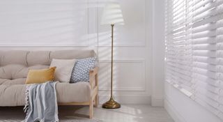White painted wall panelling in a living room