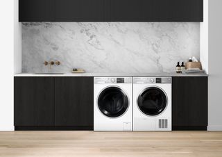 fisher and paykel washing machines in a kitchen