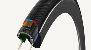An exploded view of the Vittoria Corsa N.EXT tyre
