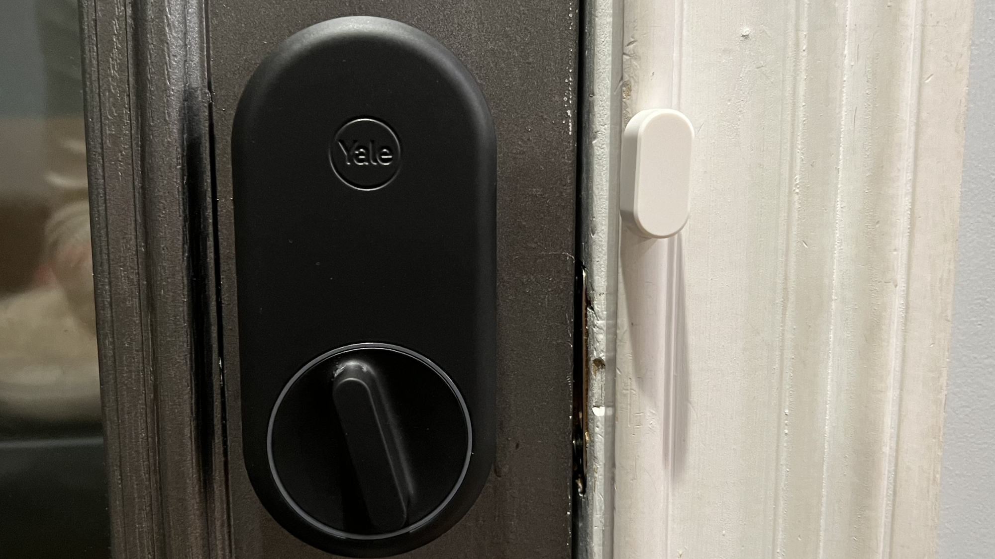 Yale Approach Lock next to DoorSense sensor
