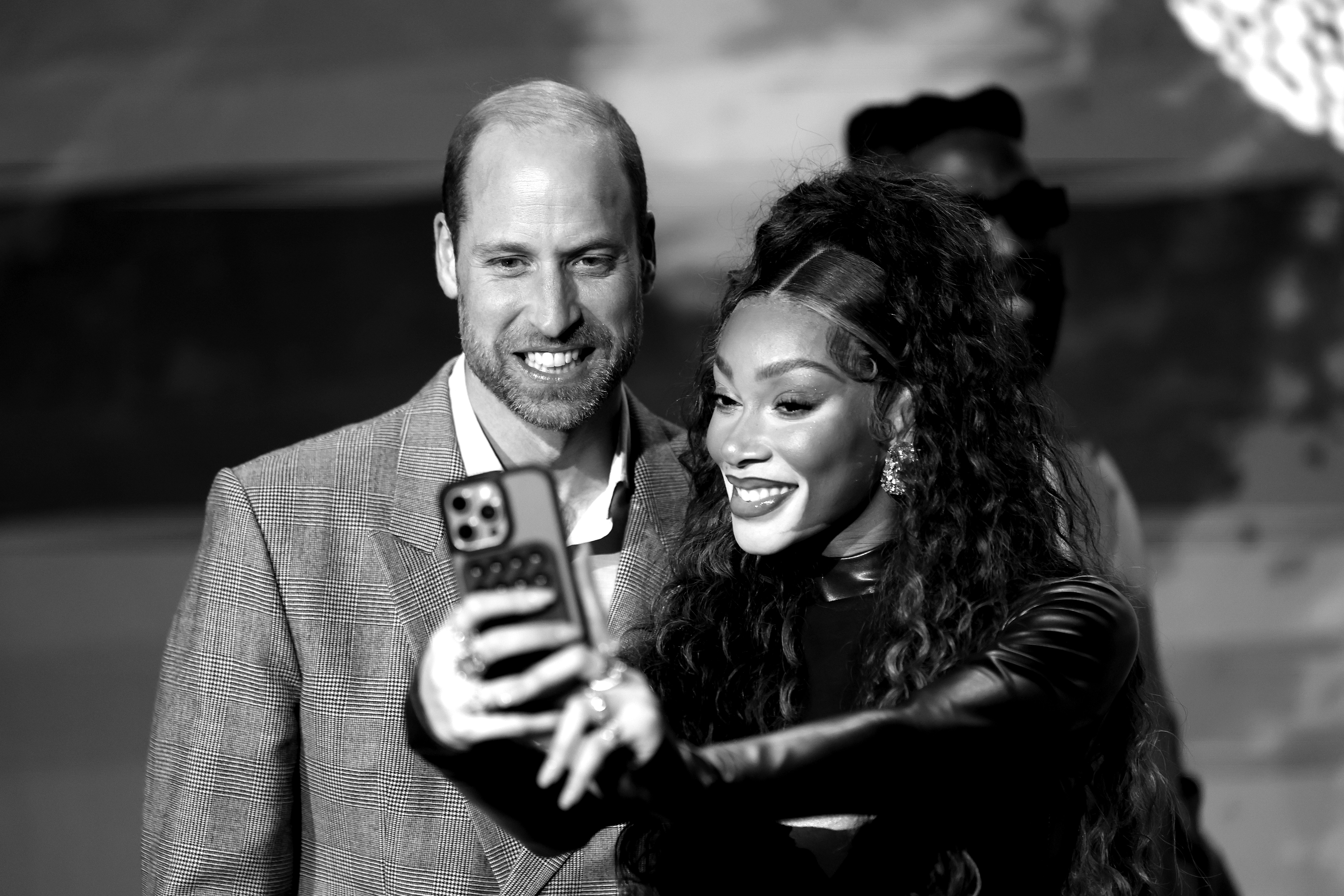 Winnie Harlow takes a selfie with Prince William