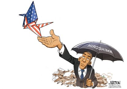 Obama Cartoon U.S. Hiroshima 2016