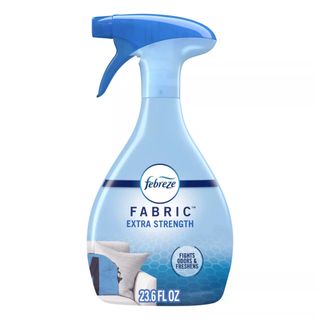 A blue bottle of Febreze fabric freshener