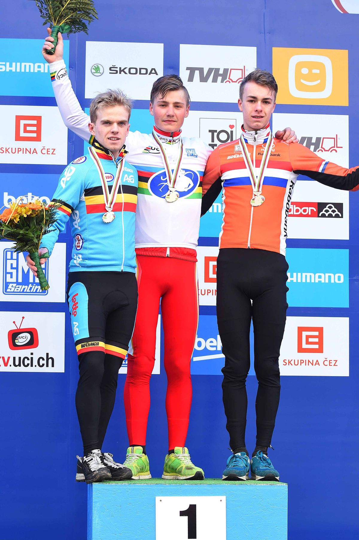 The podium for the junior men's race