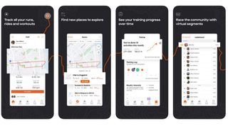 Screenshots from the Strava app