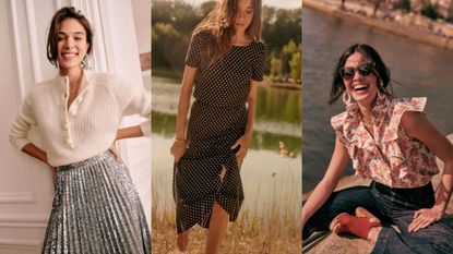 models wearing french clothing brand sezane