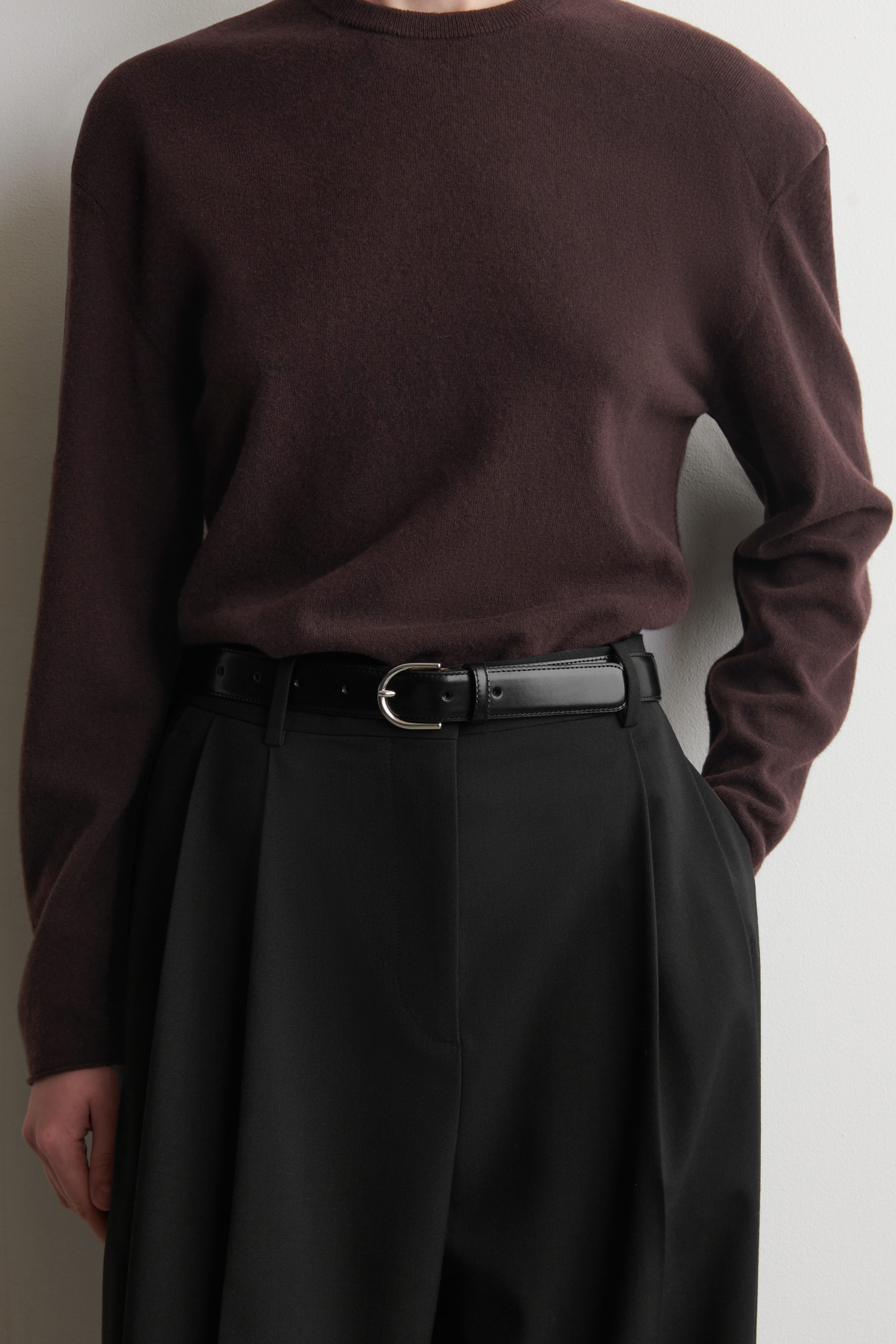 D-Buckle Leather Belt