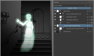 Student software: Krita screenshot featuring ghost lady