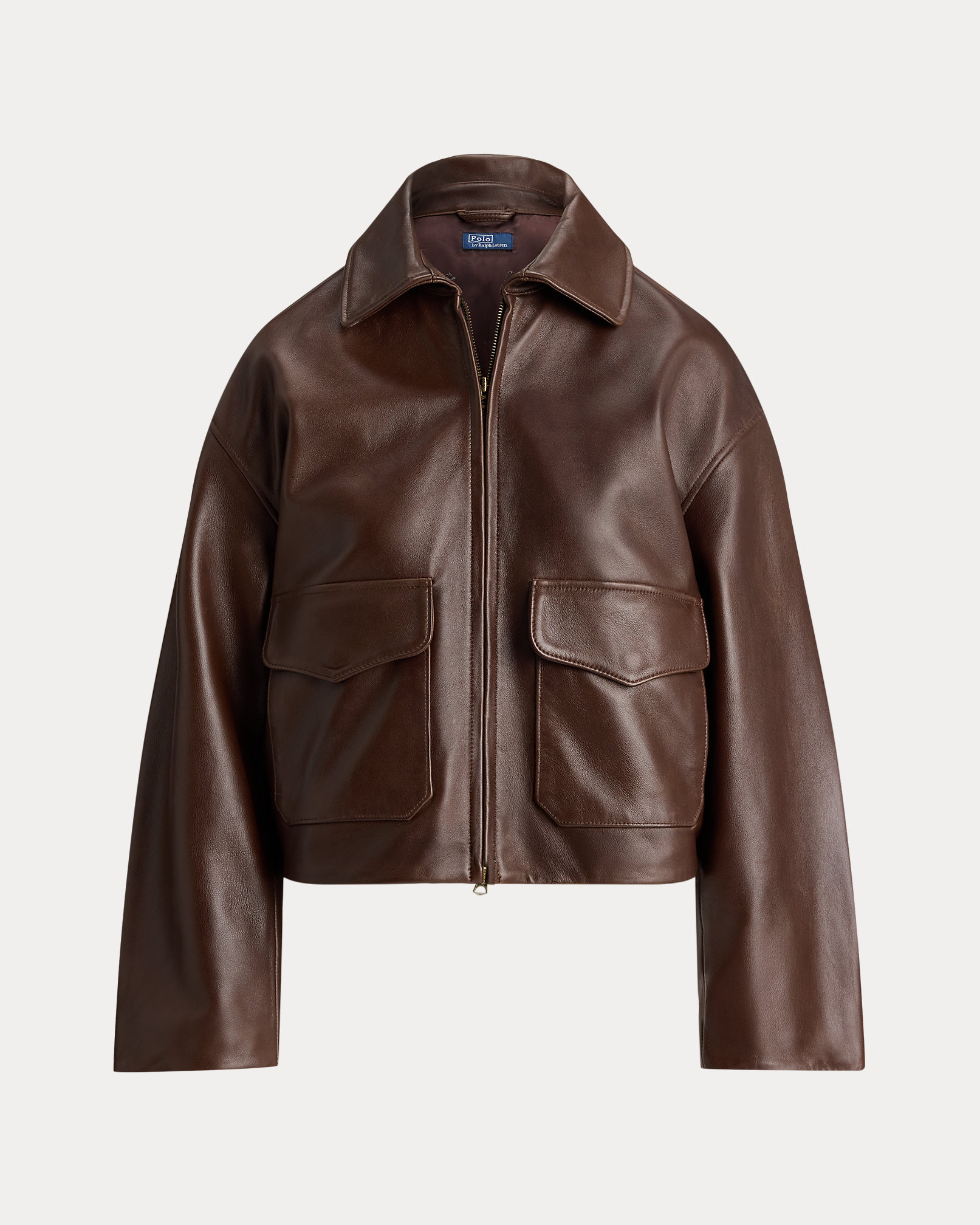 ralph lauren, Cropped Leather Bomber Jacket