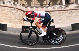 Alessandro Covi rides the new Colnago TT1 during stage two of the 2022 Giro d'Italia