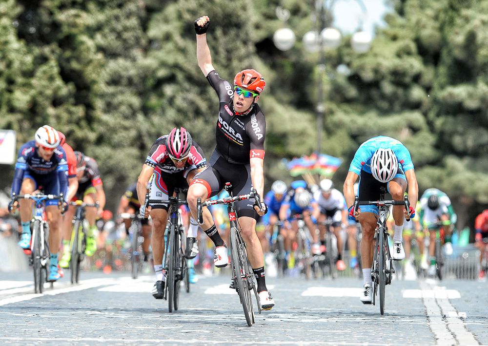 Phil Bauhaus (Bora-Argon 18) wins stage 1 at the 2016 Tour d'Azerba&iuml;djan