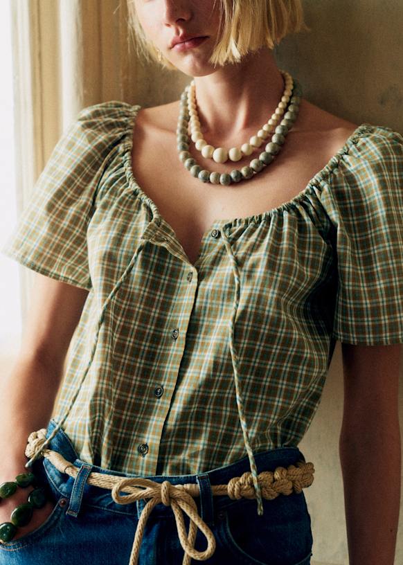 Vikaly Blouse - Newcastle Checkquered Print - Organic Cotton - Sézane