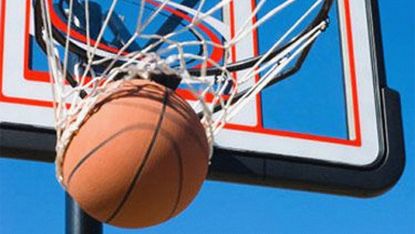 basketball swishing through a hoop