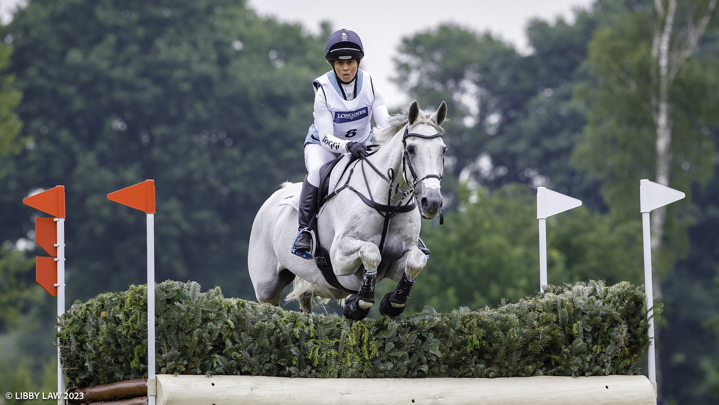 Luhm&amp;uuml;hlen Horse Trials cross-country: GBR-Kitty King rides Vendredi Biats during the Cross Country for the CCI5*-L. Interim-2nd. 2023 GER-Longines Luhmuehlen Horse Trials. Luhmuehlen, Germany. Saturday 17 June 2023. Copyright Photo: Libby Law Photography