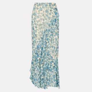 blue and cream floral maxi skirt from John Lewis