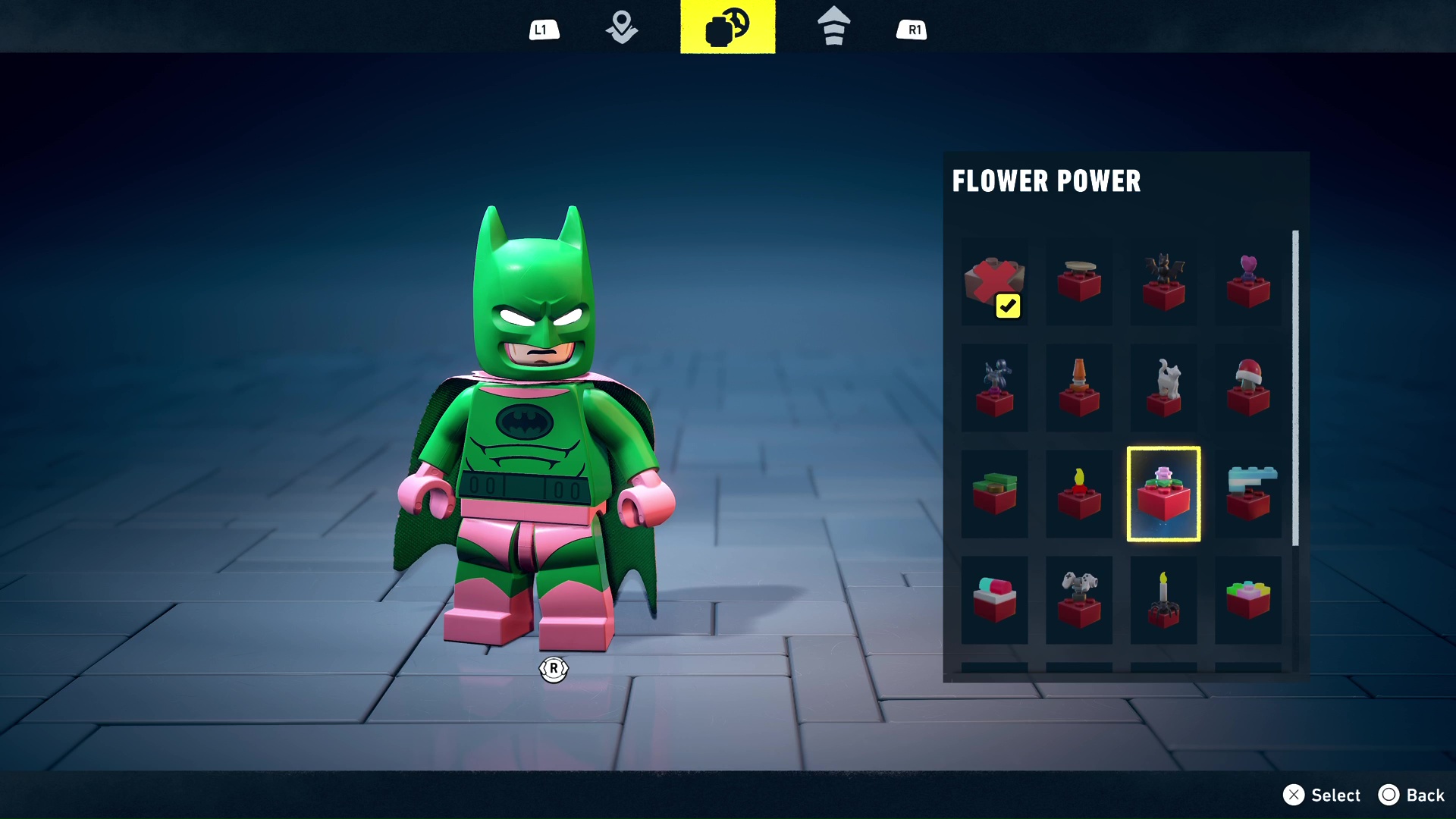 Flower Power Red Brick modifier in Lego Batman Legacy of the Dark Knight