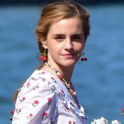 Emma Watson was spotted in Venice wearing a woven sandal trend