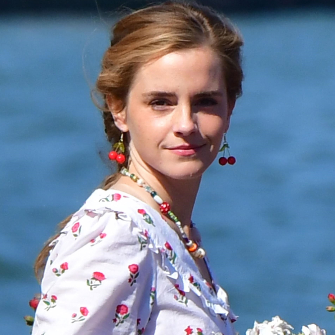 Emma Watson was spotted in Venice wearing a woven sandal trend