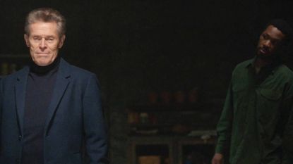 Willem Dafoe and Corey Hawkins in The Man in My Basement