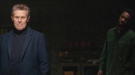 Willem Dafoe and Corey Hawkins in The Man in My Basement