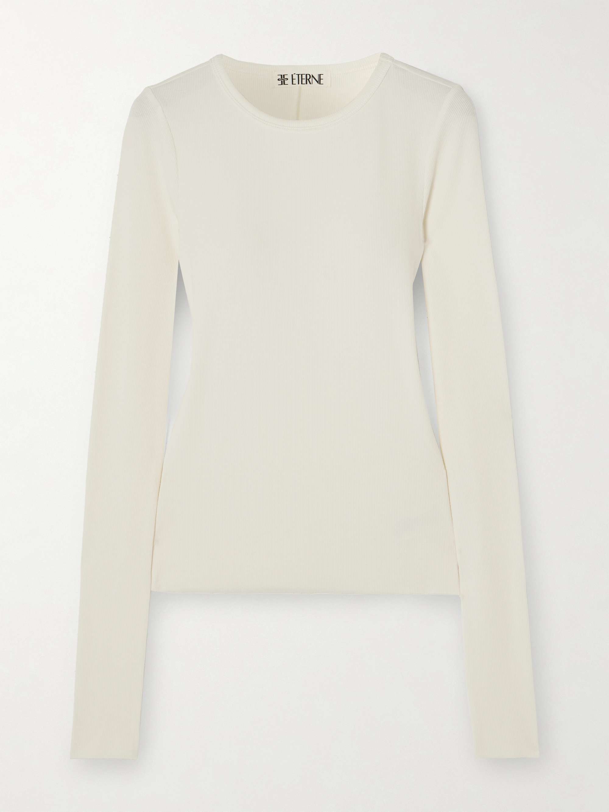 Ribbed Stretch Cotton and Modal-Blend Top