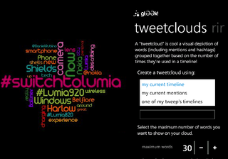 GlƏƏk tweet cloud feature