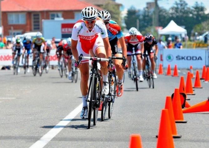 Specialized-Securitor patrol the front of the women's race