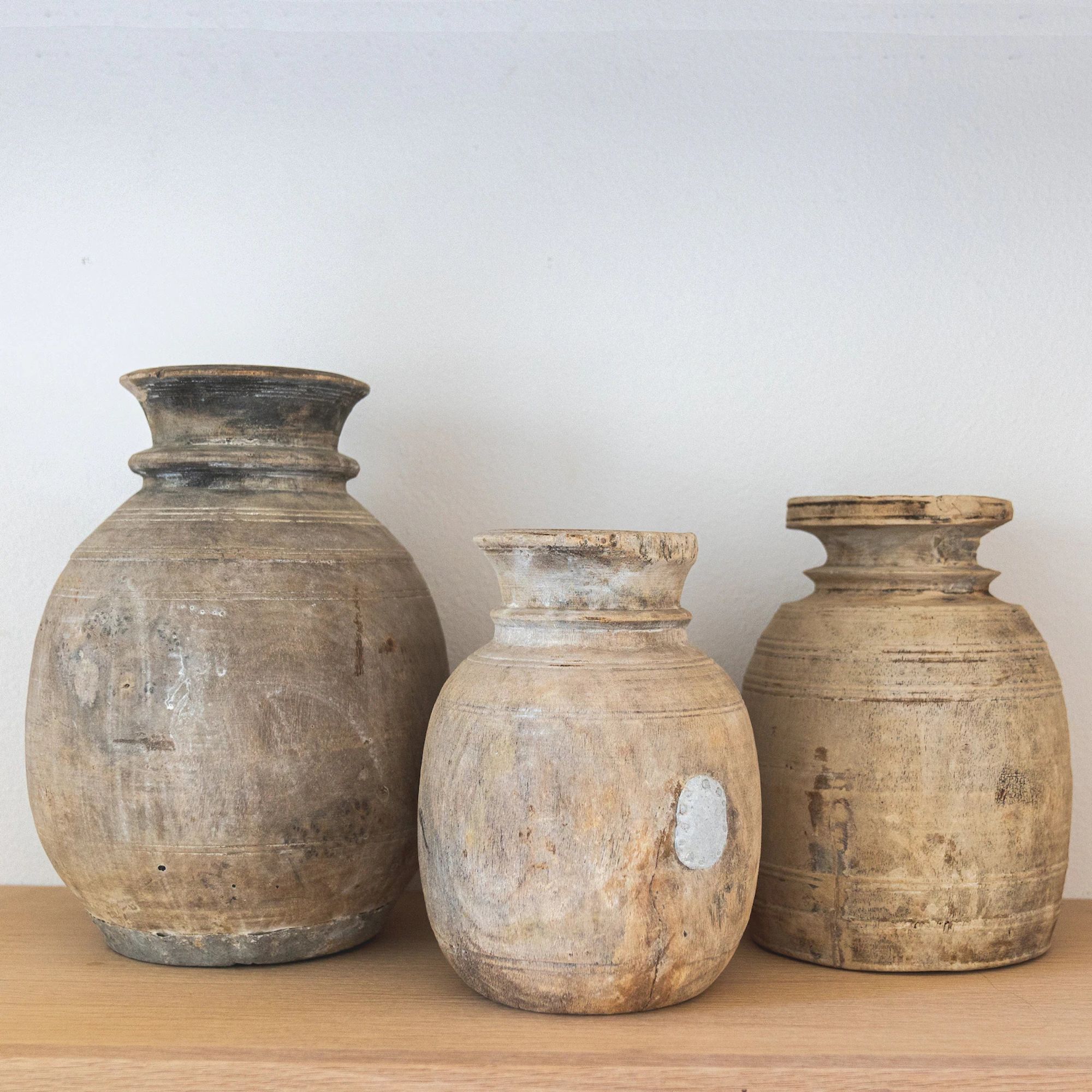 Vintage wooden jars