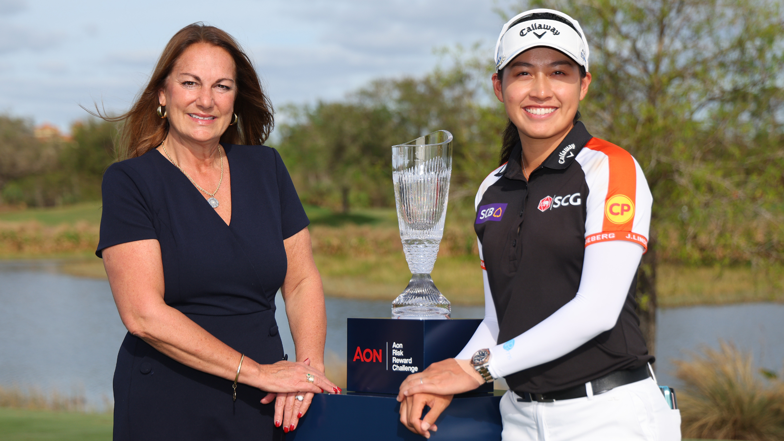 Jeeno Thitikul at the Aon Risk Reward Challenge presentation ceremony