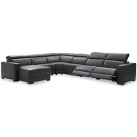 Macy's, Nevio Leather Power Reclining Sectional Sofa: was $6,494, now $3,427