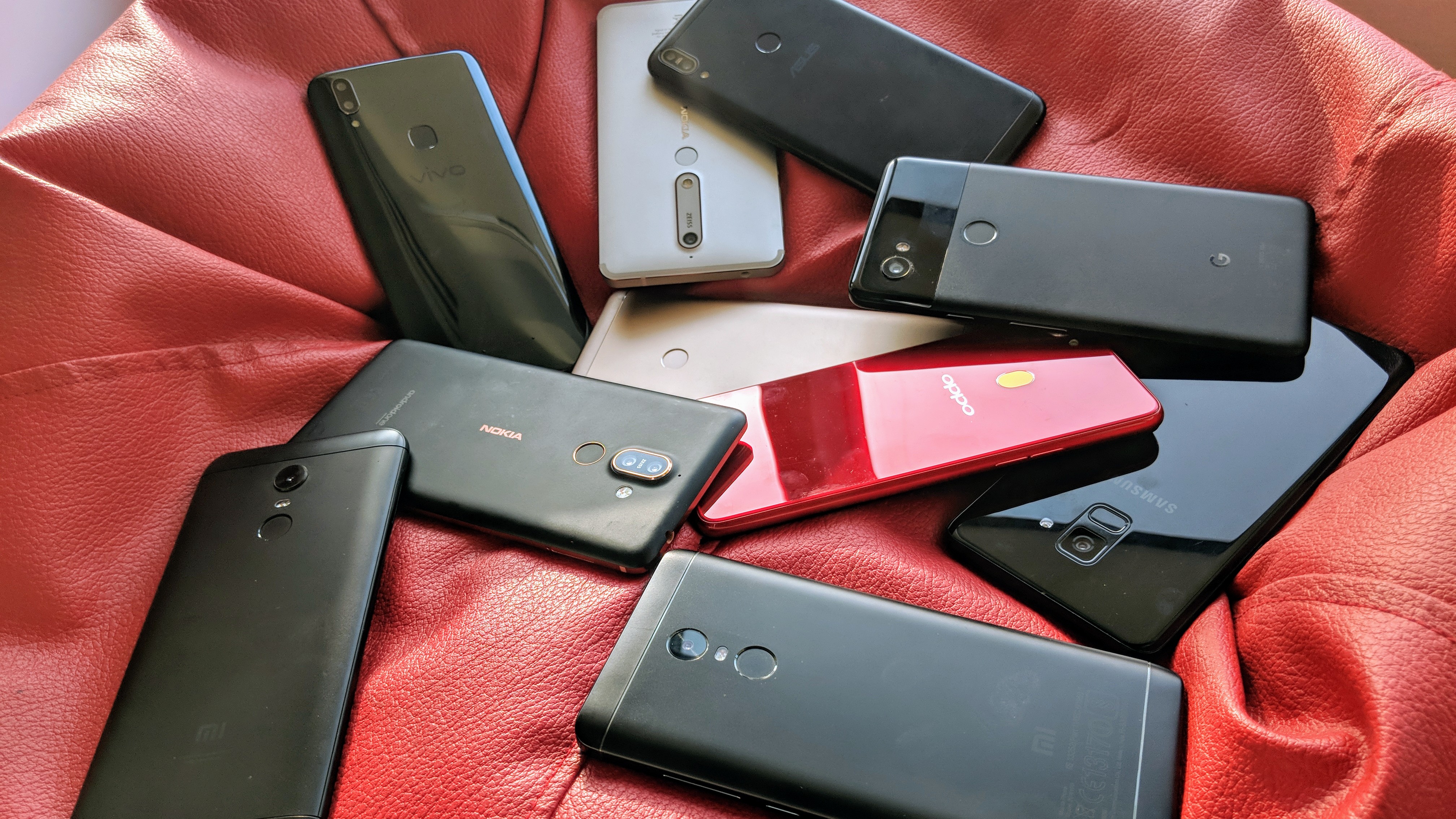A bunch of smartphones