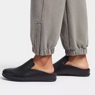 leather mule slippers