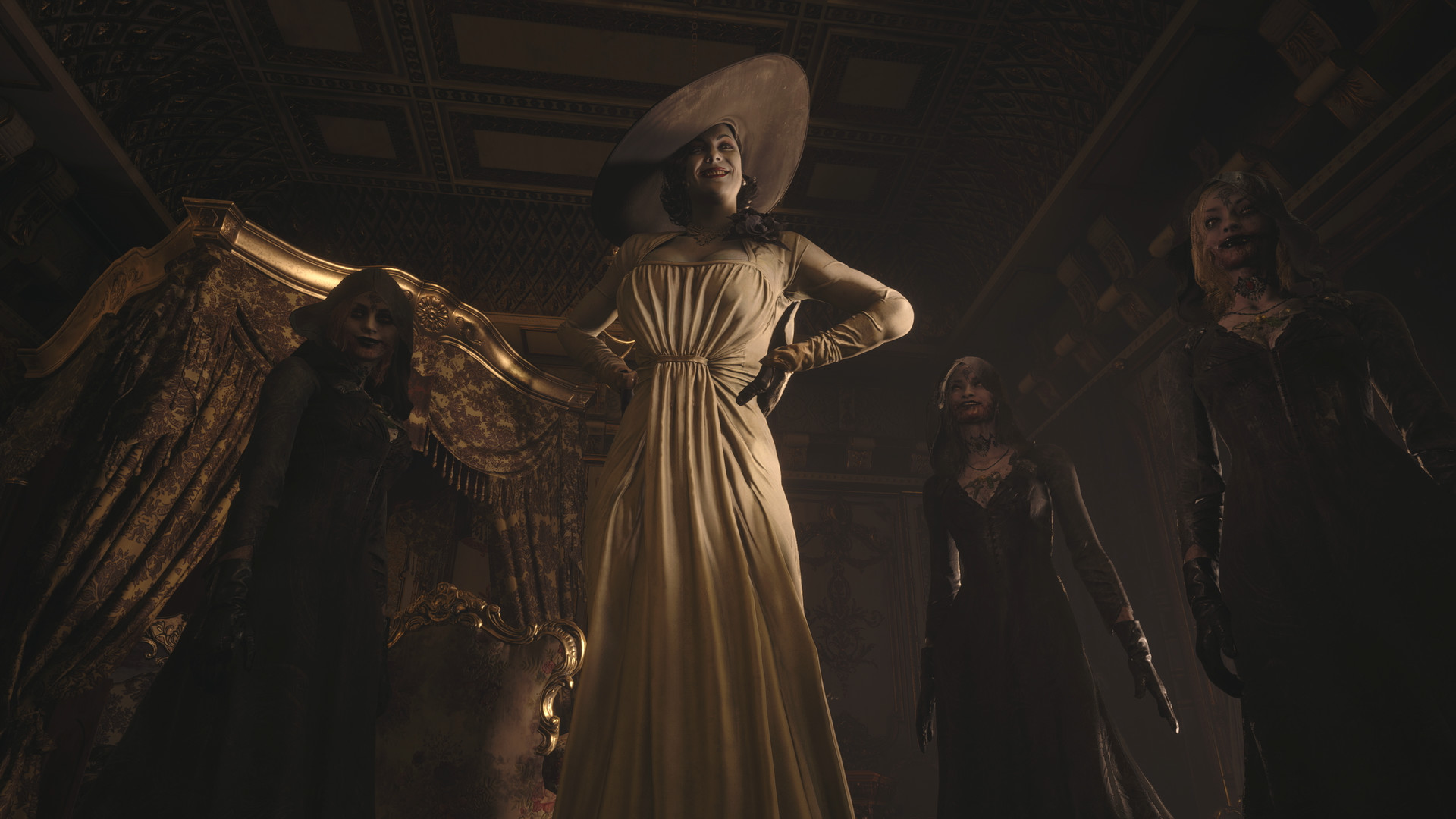 Resident Evil 8's Lady Alcina Dimitrescu and her daughters