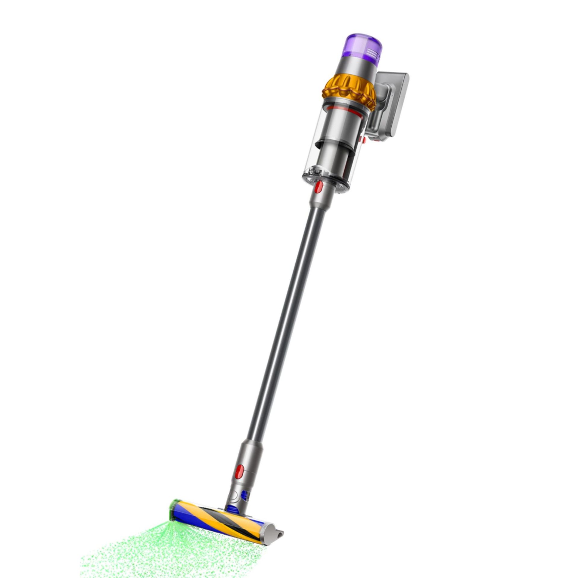 A Dyson V15 Detect cordless vacuum cleaner against a white background