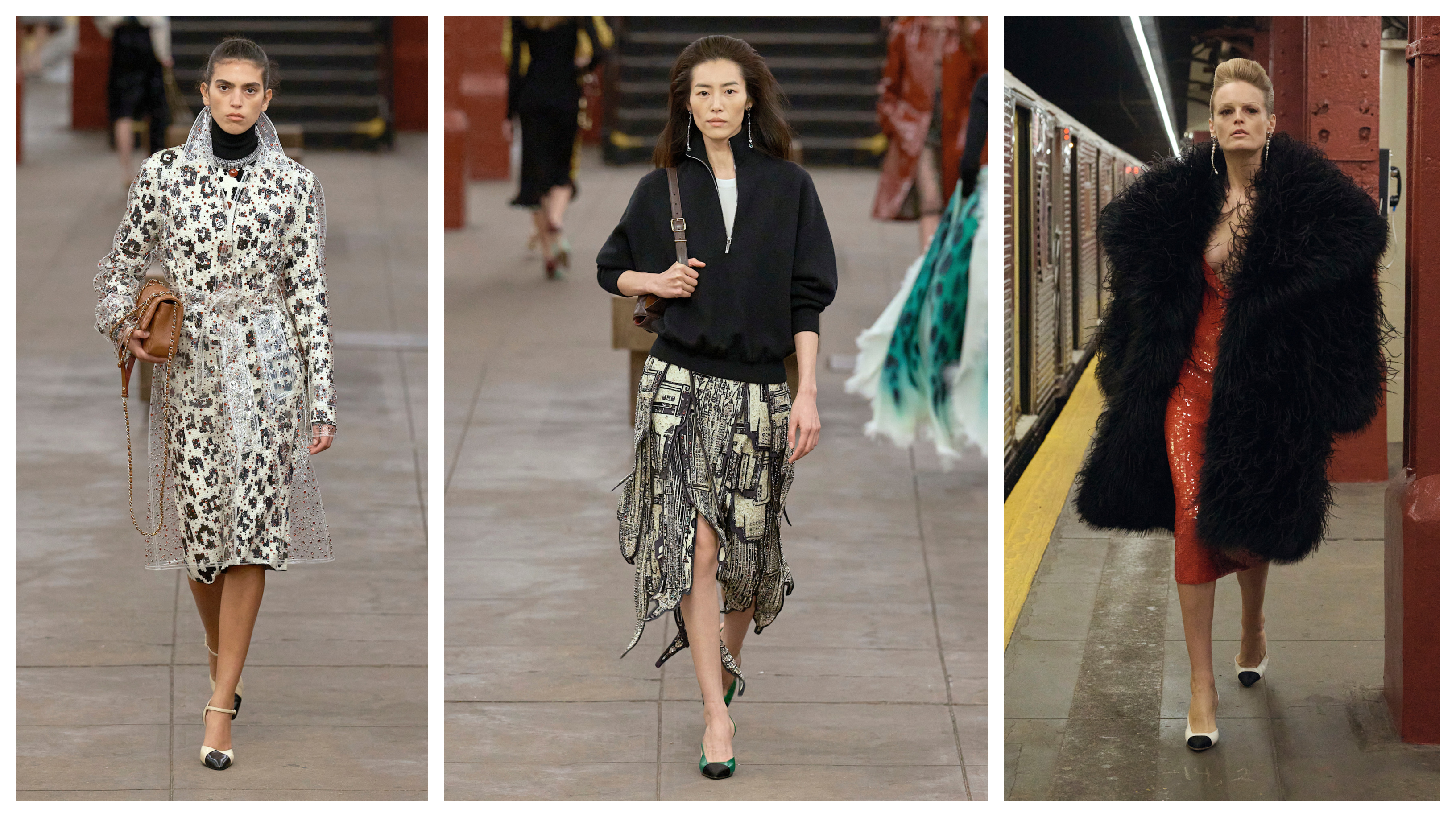 models on the Chanel runway wearing Chanel metiers d art outfits