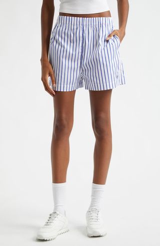 Stripe Cotton Poplin Shorts