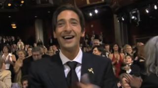 Adrien Brody's reaction to Roman Polanski's Best Director win for The Pianist