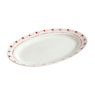 Red and white heart serving platter