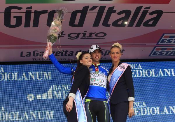 Alfredo Balloni (Farnese Vini-Selle Italia) in the blue jersey of best climber.