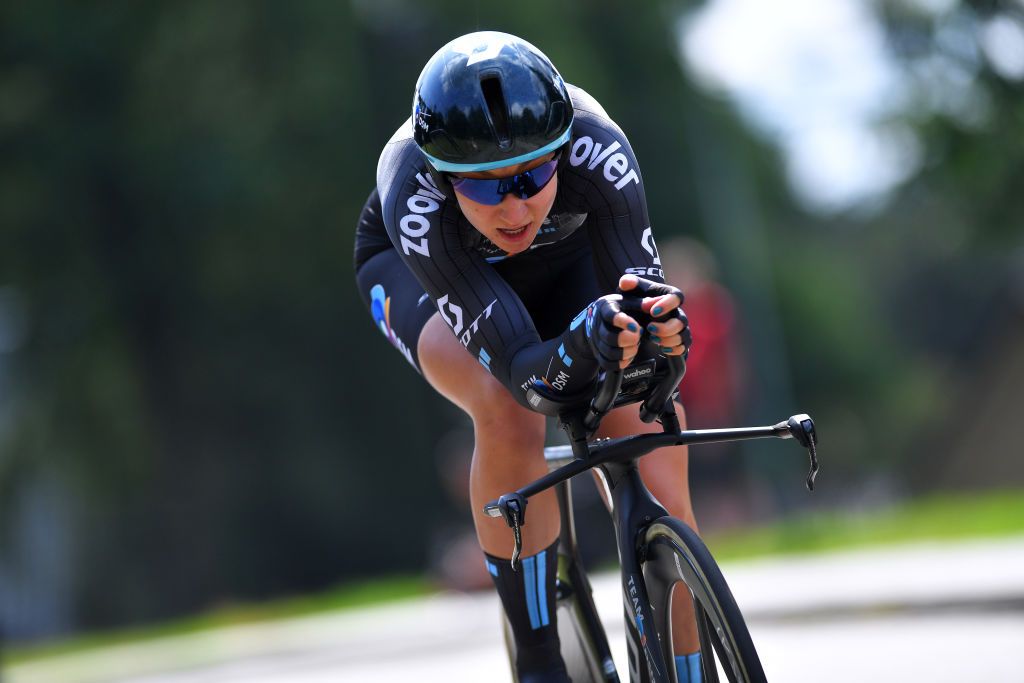 EDE NETHERLANDS AUGUST 24 Megan Jastrab of United States and Team DSM during the 23rd Simac Ladies Tour 2021 Prologue a 24km Individual Time Trial stage from Ede to Ede SLT2021 SimacDS UCIWWT on August 24 2021 in Ede Netherlands Photo by Luc ClaessenGetty Images