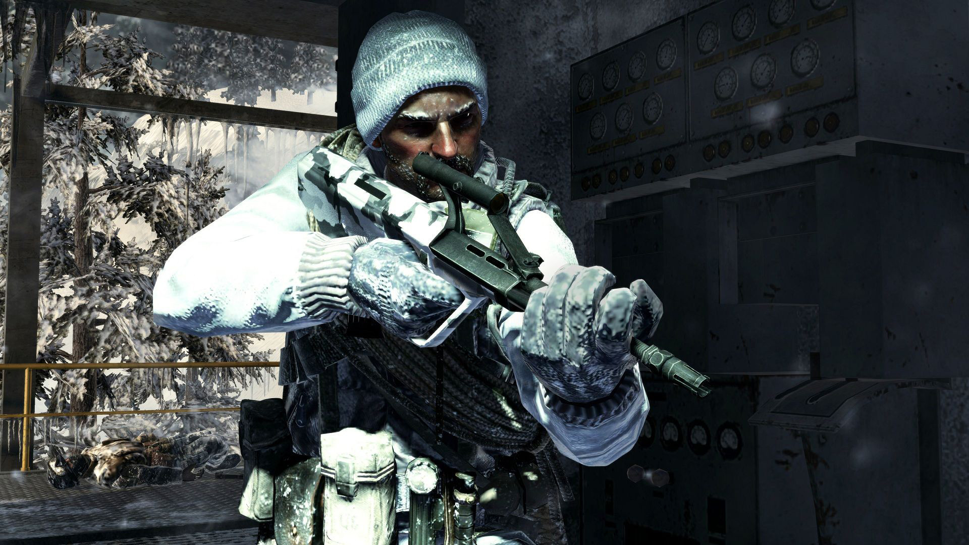 Black Ops games in order: A soldier in the snow holding a gun during Call of Duty Black Ops.