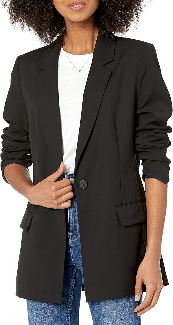 The Drop, The Drop Women's Blake Long Blazer, Black, Medium